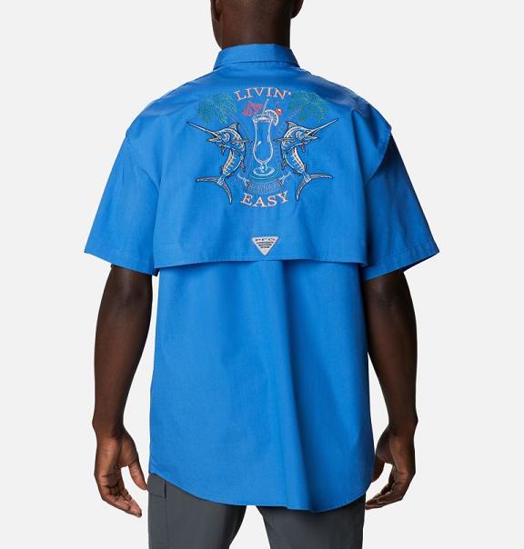 Columbia Mens Shirts UK - Bonehead Clothing Blue UK-109355